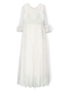 Manuela Macías robe en tulle Scarlette à taille empire - Blanc