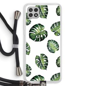 Tropische bladeren: Samsung Galaxy A22 4G Transparant Hoesje met koord