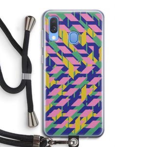 Skew Blush 1: Samsung Galaxy A40 Transparant Hoesje met koord