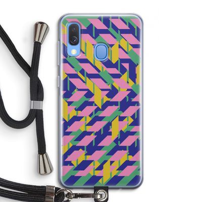 Skew Blush 1: Samsung Galaxy A40 Transparant Hoesje met koord