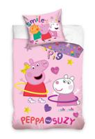 Peppa Pig ledikant dekbedovertrek Peppa & Suzy 100 x 135 cm - Katoen - thumbnail