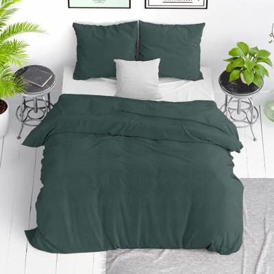 Dekbedovertrek Stone Washed Effen 200x200 Cm Donker Groen Anti Allergie & Stevig Dreamhouse - Dekbed-Discounter.nl