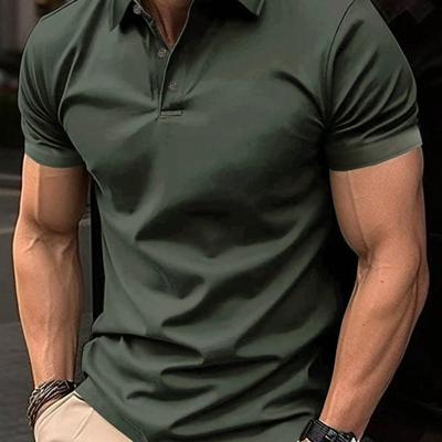 Bon&Bon Men's Short Sleeve Golf Polo Shirt - Black Casual Summer Top Army Green / S