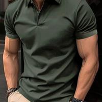 Bon&Bon Men's Short Sleeve Golf Polo Shirt - Black Casual Summer Top Army Green / S