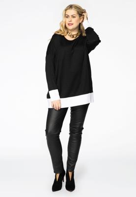 Yoek Leren legging full stretch | Zwart | Maat 54