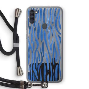 Blauwe nerven: Samsung Galaxy A11 Transparant Hoesje met koord