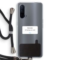 Reminder: OnePlus Nord CE 5G Transparant Hoesje met koord