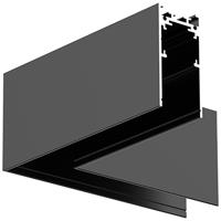 Zwart Hoekstuk voor 48V Magnetische Plafondrails - Opbouwmontage