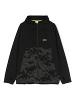 BOSS Kidswear hoodie zippé à imprimé graphique - Noir