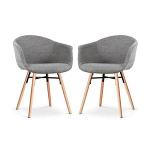 Nolon Nena-Otis Eetkamerstoelen Set van 2 - Donkergrijs - Houten Poten