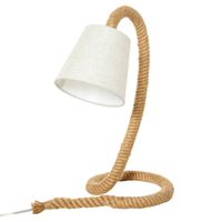 Tafellamp - Tafellamp slaapkamer - Tafellamp wonkamer - Industrieel - Met henneptouw - thumbnail