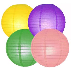 Set van 8x stuks gekleurde party lampionnen dia 25 cm voor tuinfeest