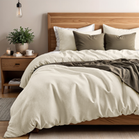 Dekbedovertrek Percale Katoen Waffle Wafel & Luxe 200x200 Cm Wit Zacht & Verkoelend Primaviera Deluxe - Dekbed-Discounter.nl
