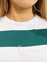 Karl Kani / t-shirt Small Signature Os Stripe in wit - thumbnail