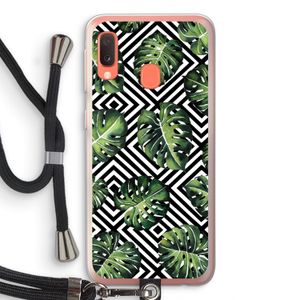 Geometrische jungle: Samsung Galaxy A20e Transparant Hoesje met koord