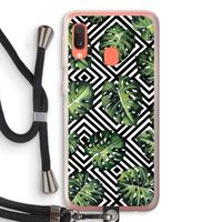 Geometrische jungle: Samsung Galaxy A20e Transparant Hoesje met koord