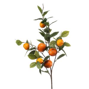 Kunstbloem citrusfruit tak mandarijn/clementine - 95 cm - oranje - losse steel - Kunst zijdebloemen