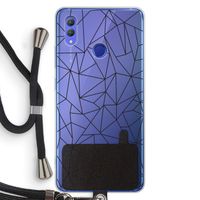 Geometrische lijnen zwart: Honor Note 10 Transparant Hoesje met koord
