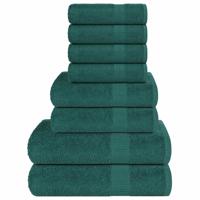 VidaXL 8-delige handdoekenset 360 g/m² 100% katoen groen