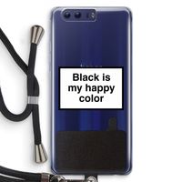 Black is my happy color: Honor 9 Transparant Hoesje met koord
