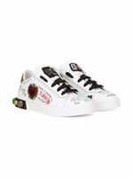 Dolce & Gabbana Kids baskets Portofino DG King en cuir - Blanc - thumbnail