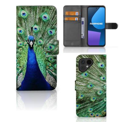 Fairphone 5 | Telefoonhoesje | Met pasjeshouder | Pauw