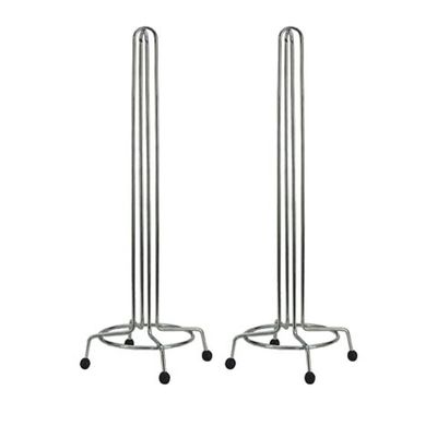 2x Staande toiletrolhouders zilver 47,5 cm