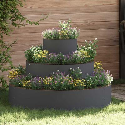 Tuin Bloempot Antraciet 90 x 90 x 20 cm Staal