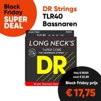 DR Strings TLR40 Long Necks Tapered Bassnaren Round Core (40-100) - Aanbieding