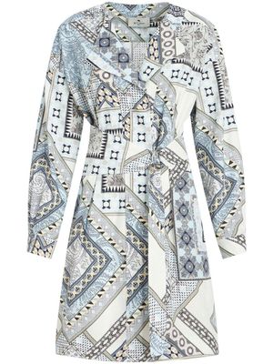 ETRO robe portefeuille ceinturée à imprimés multiples - Blanc