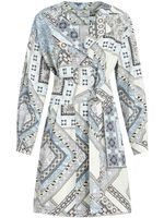 ETRO robe portefeuille ceinturée à imprimés multiples - Blanc