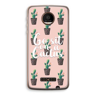 Cactus quote: Motorola Moto Z Force Transparant Hoesje