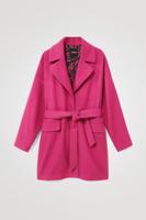 Wollen driekwartjas met ceintuur - RED - XL
