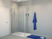 Balmani Modular inloopdouche met vaste zijwand 120 x 200 cm helder glas glanzend chroom profiel - thumbnail