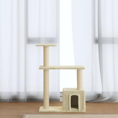 VidaXL Kattenkrabpaal met sisal krabpalen 70 cm crèmekleurig
