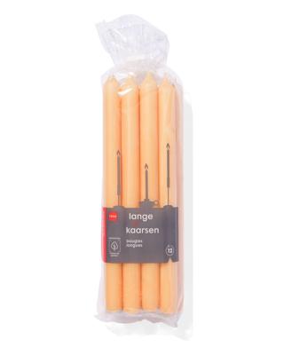 HEMA Lange Huishoudkaarsen Ø2.2x29 - 12 Stuks Lichtoranje (lichtoranje)
