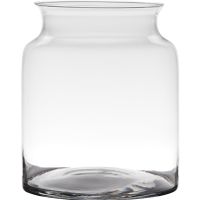Transparante luxe stijlvolle vaas/vazen van glas 23 x 19 cm - thumbnail
