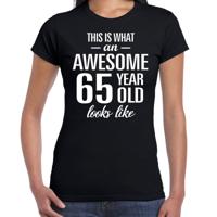 Awesome 65 year - geweldige 65 jaar cadeau t-shirt - zwart - voor dames - Verjaardag cadeau