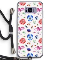 Bloemetjes: Samsung Galaxy S8 Transparant Hoesje met koord