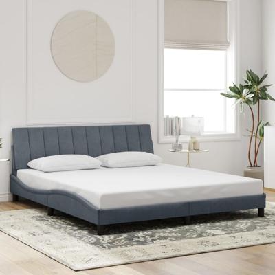 Bedframe zonder matras 180x200 cm fluweel donkergrijs