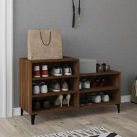 Schoenenkast 102x36x60 cm bewerkt hout bruin eikenkleur