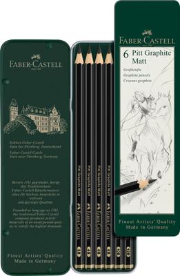 Faber Castell Grafietpotlood Pitt Mat Etui a 6 stuks