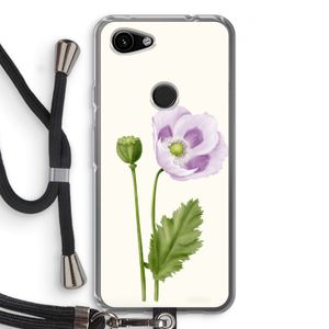 Purple poppy: Pixel 3a Transparant Hoesje met koord