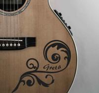 Gepersonaliseerde gitaar sticker naam - thumbnail