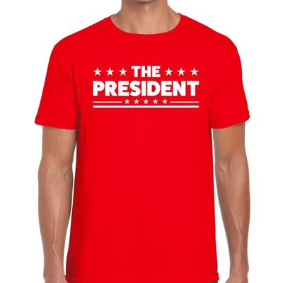 The President tekst t-shirt - rood - voor heren - carnaval - leiding - baas - cadeau The President tekst t-shirt - rood - voor heren - carnaval - leiding - baas - cadeau