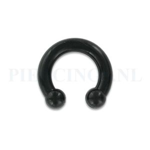 Circulair barbell 4 mm flexibel zwart