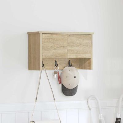 Wandgemonteerde kapstok met plank Sonoma eiken 50 x 20 x 30 cm