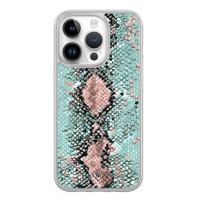 iPhone 14 Pro hybride hoesje - Snake pastel
