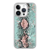 iPhone 14 Pro hybride hoesje - Snake pastel