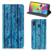 Samsung Galaxy M20 Book Wallet Case Wood Blue - thumbnail